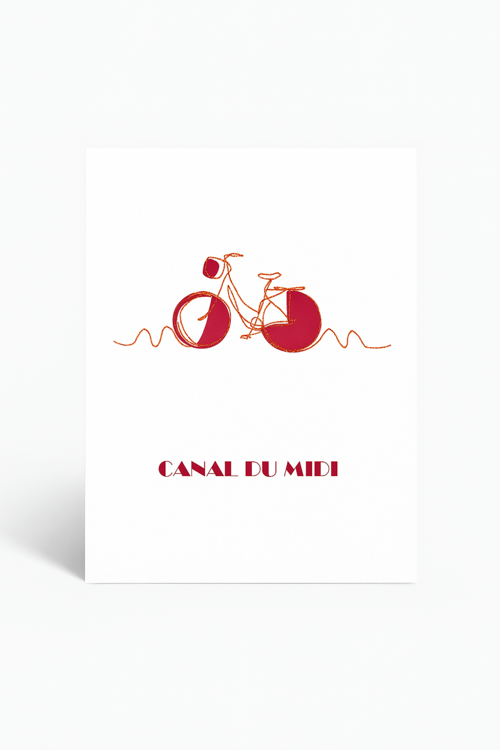 Affiche brodée Vélo Canal du Midi