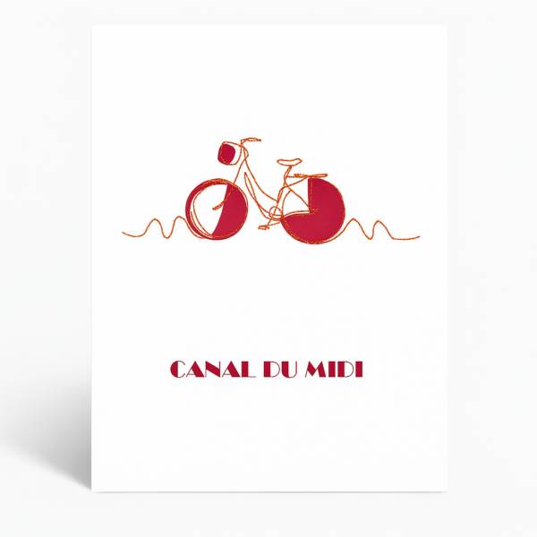 Affiche brodée Vélo Canal du Midi
