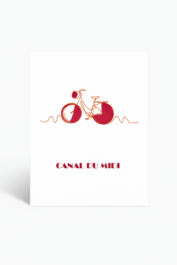 Affiche brodée Vélo Canal du Midi