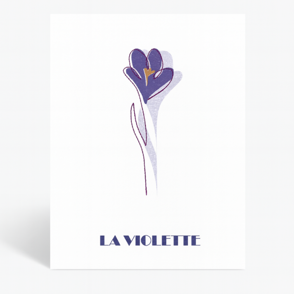 Affiche brodée Fleur de Violette