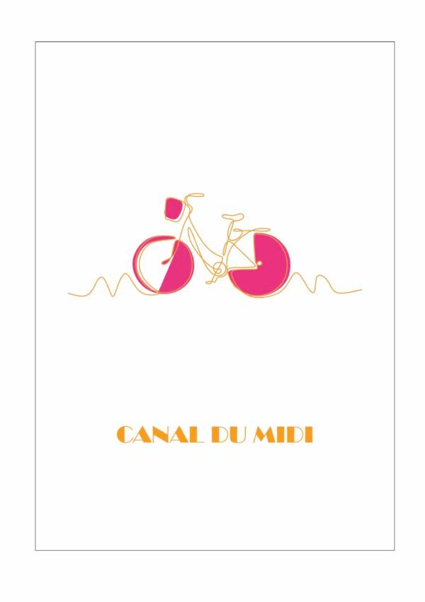 Affiche brodée Canal du Midi