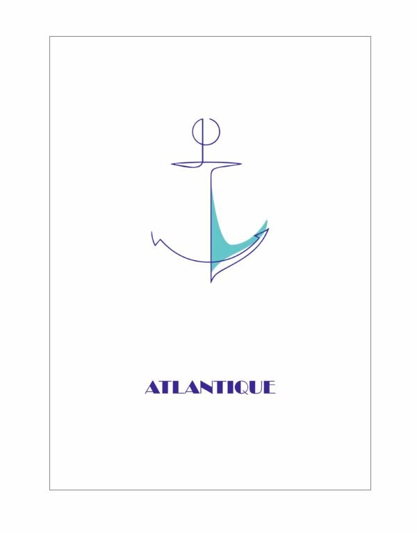 Affiche brodée Atlantique Ancre Marine
