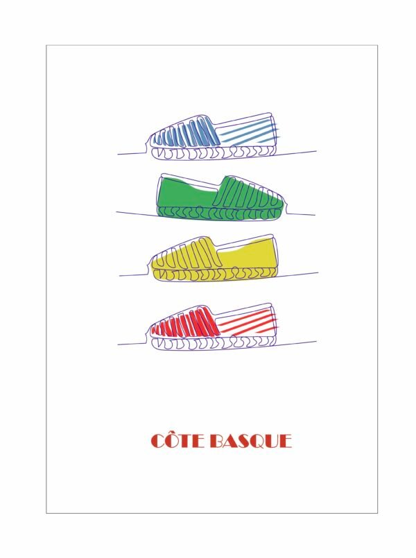 Affiche brodée Côte Basque