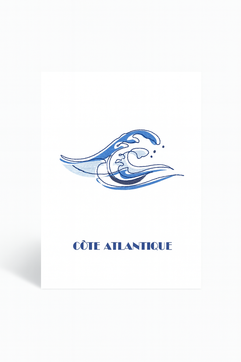 Affiche brodée Vague Côte Atlantique