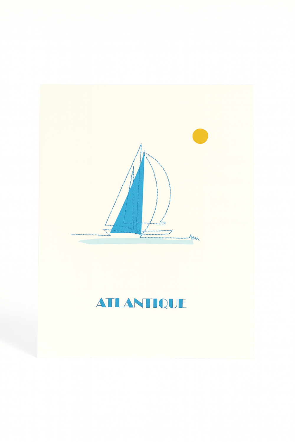 Affiche brodée Voilier Atlantique