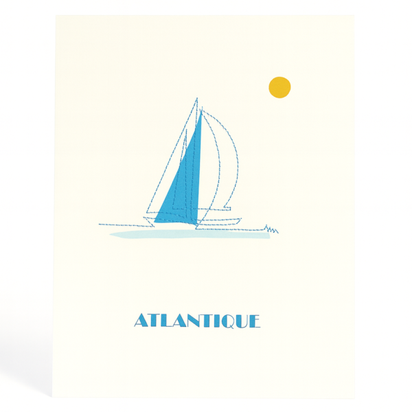 Affiche brodée Voilier Atlantique