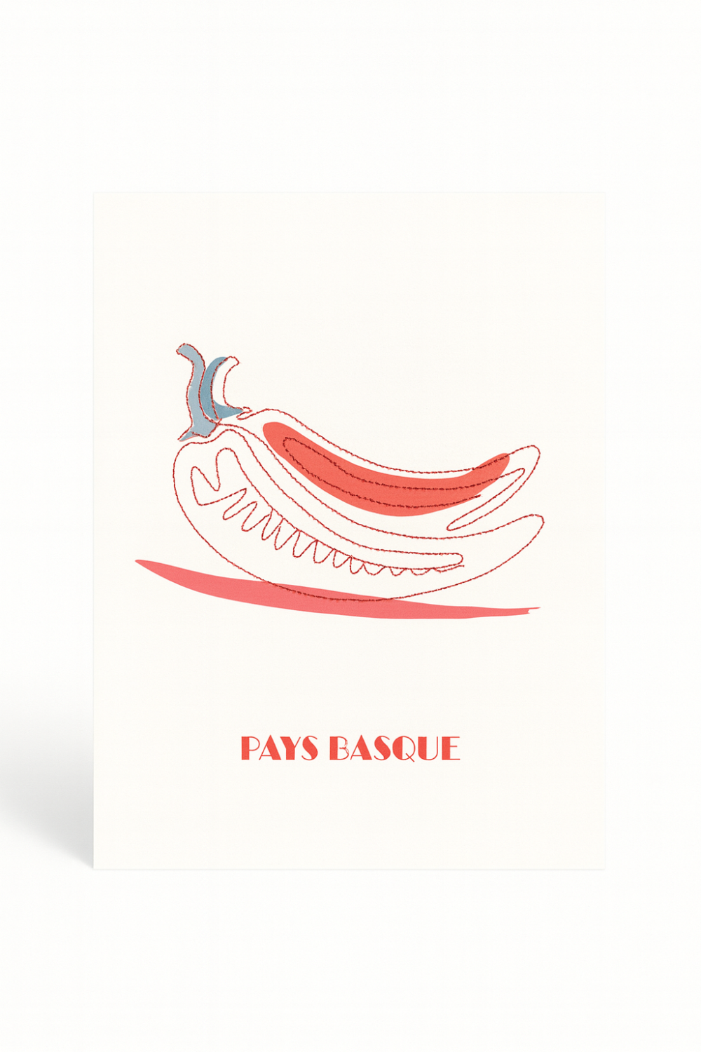Affiche brodée Piment Pays Basque
