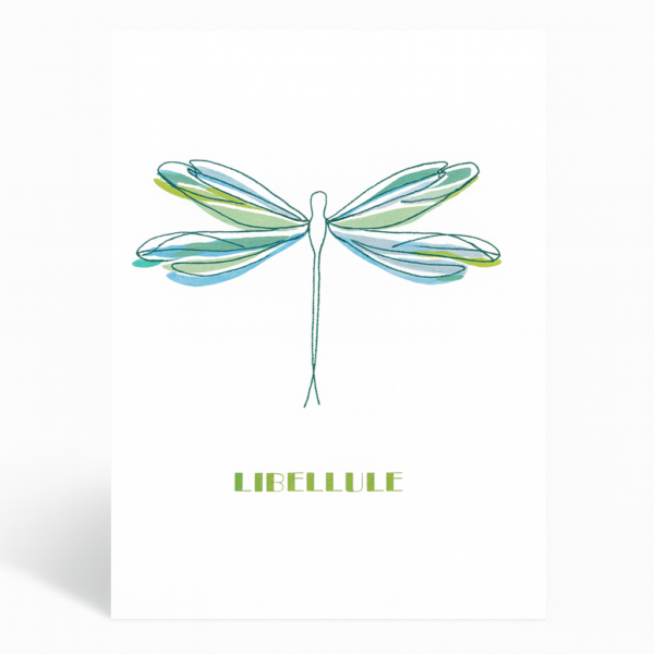 Affiche brodée Libellule